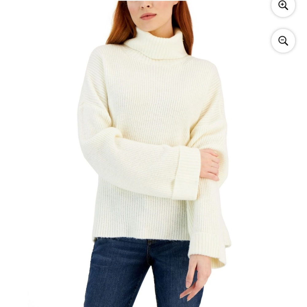 Macy’s INC International Concepts NWT Easy Pull-On Cowlneck Sweater Ivory